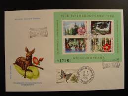 SPECIAL LIMITED EDITION FDC INTEREUROPEANA 1986 PARLEMENT EUROPEEN CONSEIL DE L´ EUROPE EDITION LIMITE 50 EX. FLEURS - Briefe U. Dokumente