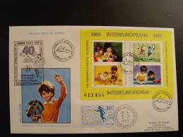 SPECIAL LIMITED EDITION FDC INTEREUROPEANA 1989 PARLEMENT EUROPEEN CONSEIL DE L´ EUROPE EDITION LIMITE 30 EX ENFANTS - Covers & Documents