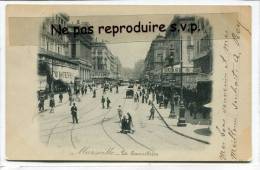 - Marseille - Bas De La Canebiére - Belle Animation, Café De La Bourse, 1903,  écrite, Très Bon état, Scans. - Canebière, Stadscentrum