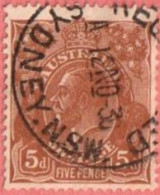 AUS SC #75  1929 King George  V  ("SYDNEY N.S.W. / RE[GISTER]ED / 12 NO 36"), CV $7.00 - Usati