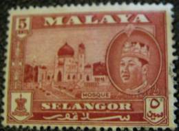 Malaysia 1961 Selangor Mosque And Sultan Salahuddin Abdul Aziz Shah 5c - Mint - Selangor