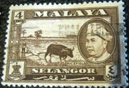 Malaysia 1957 Selangor Ricefield Sultan Hisamud-din Alam Shah 4c - Used - Selangor