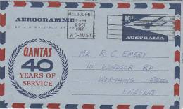 Australia 1960 A13 40th Anniversary Qantas Service Used Aerogramme - Aerogramas