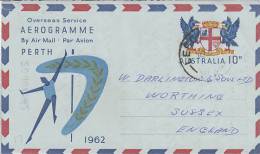 Australia 1962 A17 10d Empire Games Used Aerogramme - Aerogramas