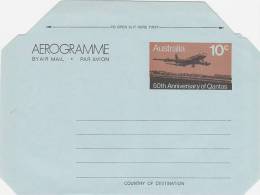 Australia 1970 A34 10c Qantas Aerogramme - Aerograms