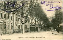 CPA 43 BRIOUDE L ECOLE COMMUNALE ET L AVENUE DE LA GARE 1914 - Brioude