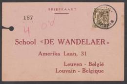 BK - Entier - Ballonwedstrijd School "De Wandelaer" Ninove 6-6-1939 >> LEUVEN - Tarjetas 1934-1951