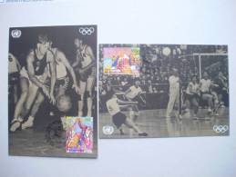 UNO-New York 716/7 Maximumkarte MK/MC No. 41/2, ESST New York, 100 J. Olympische Spiele Der Neuzeit - Cartes-maximum