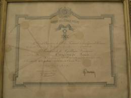 DIPLOME DE CHEVALIER DE L ETOILE NOIRE DU 7/03/1931 - Frankrijk