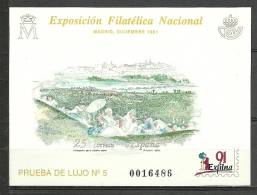 ESPAÑA- PRUEBA DE LUJO EN PERFECTO ESTADO EXFILMA 91.  (REFERENCIA B-1) - Hojas Conmemorativas
