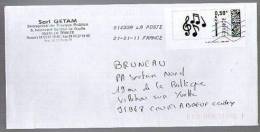 France Entier Postal PAP MonTimbreaMoi Ou MonTimbreenLigne ? Vignette Notes De Musique 0,58 E Sarl Getam La Trinité - Andere & Zonder Classificatie
