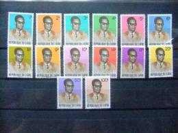 ZAIRE 1972   GENERAL MOBUTU (sellos De Congo 1969 Con Repubica Del Zaire)   Yvert Nº 809 - 822 ** MNH - Ongebruikt