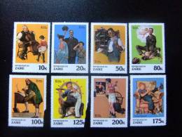 ZAIRE 1981   NORMAN ROCKWELL (pintor Y Ilustrador Americano )    Yvert Nº 1029 - 1036 ** MNH - Unused Stamps