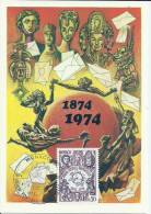MONACO - Centenaire 1874-1974  - Union Postale Universelle- Timbre Et Tampon Jour D'émission - Maximumkarten (MC)