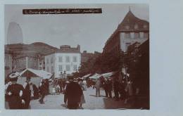 BOURG ARGENTAL - La Place Publique -  Carte Photo Réalisée Par Joseph Blanc, Directeur De L´Ecole D' UNIEUX Vers 1907 - Bourg Argental