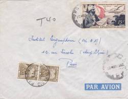 MARCOPHILIE, BELLE Lettre A.E.F., 1952, CENTENAIRE P.SAVORGNAN DE BRAZZA, TAXE 40F à PARIS/3841 - Storia Postale