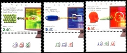 ISRAEL 2009 - Virtual Communication - 3 Stamps With Tabs - MNH - Informática