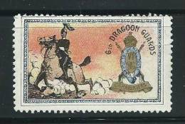 VIGNETTE France ENGLAND Delandre 6 Th Dragoon Guards Wwi Ww1 Poster Stamp Cinderella 1914 1918 - Croix Rouge