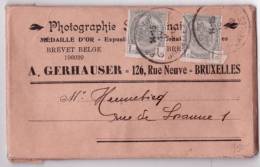 Envel. Photographies Affr. N°81 X2 De BRUXELLES (ND)/1912 (126 Rue Neuve) Pour Ev. Affrt à 2c - 1830-1849 (Belgique Indépendante)