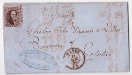 Lettre Affr. N°14 Lpts De WAVRE/1864 Pour Gosselies - 1830-1849 (Onafhankelijk België)