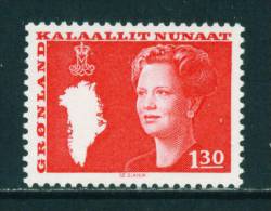 GREENLAND - 1980 Queen Margrethe And Map Of Greenland 1k30 Mounted Mint - Nuevos