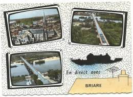 En Direct Avec Briare CPSM , L' église , Vue Générale, Le Pont Canal édition Lapie Voyagée Année 60en - Briare