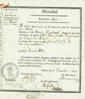 607/20 - Document Mandat Au Receveur Communal 1820 - Cachet Commune De ROUX Hainaut (en Hollandais !!!!) - 1815-1830 (Periodo Olandese)