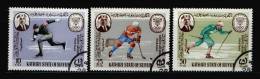 ADEN / SOUTH ARABIA / SPORT / SKATING / OLYMPIC GAMES / GRENOBLE 1968 / 3 USED STAMPS. - Aden (1854-1963)