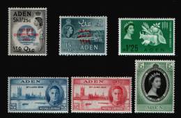 ADEN /  6 MH VF STAMPS - Aden (1854-1963)