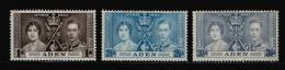 ADEN / 1937 / CORONATION / SG 13-15 / MH / VF - Aden (1854-1963)