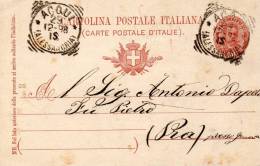 1898  CARTOLINA CON ANNULLO ACQUI ALESSANDRIA - Entiers Postaux