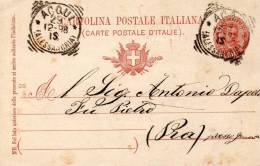 1898  CARTOLINA CON ANNULLO ACQUI ALESSANDRIA - Postwaardestukken
