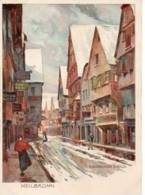 Litho Heilbronn Kirchbrunnen Straße Im Winter Gezeichnet E.Nister Litho - Heilbronn