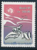 BRAZIL 1991 Visit Of President Collor In Antarctica 1v**MNH - Antarktischen Tierwelt