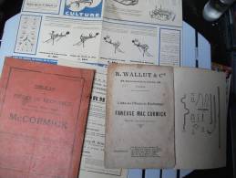 Lot Documents Mc Cormick Wallut Et Cie - Matériel Et Accessoires