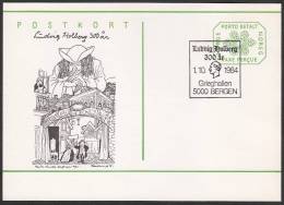 NORWAY - Bergen 1984.10.01 «Ludvig Holberg 300 Years Anniversary» Perfect Special Postcard - Ganzsachen