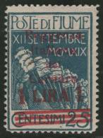 ITALIA 1920 (FIUME) - Yvert #128 - MLH * - Fiume & Kupa