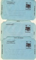 4 AEROGRAMMES DIFFERENTS #  1982 # BELGIQUE # 17 F # - Aerogramme
