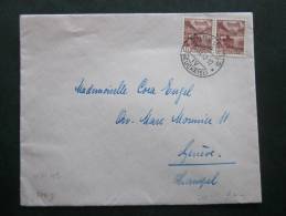 20/11/1942 Guerre De Neuchâtel Pour Genève  Paire Timbre Type III (Yvert 242) Sur Lettre - Lettres & Documents