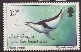 South Georgia And South Sandwich Is 1987 Birds Aves Oiseaux Vegels Chinstrap Penguin Pygoscelis Antarcticus MLH - Pingouins & Manchots