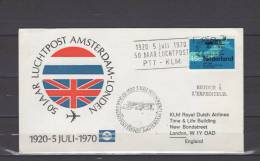 Anniversaire - 50 Jaar Luchtpost / Amsterdam - Londen / 5-07-1970 - Luchtpost