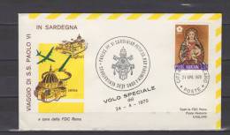 Vuelo Papal / Viaggio Di S.S Paolo VI In Sardegna /   Vaticano - Cagliari /  25-12-1968 - Airmail