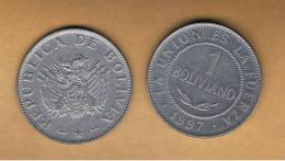 BOLIVIA - 1 Boliviano 1997 Circulada  KM205 - Bolivia