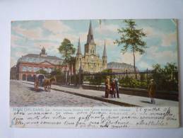 NEW  ORLEANS  :  Jackson Square , Showing Both  Cabildo Buildings And Cathedral. - New Orleans