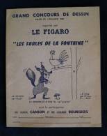 SALON DE L'ENFANCE 1960 GRAND CONCOURS DE DESSIN    " LE FIGARO " Papiers CANSON  BOURGEOIS Les Fables De La Fontaine - Coberturas De Libros