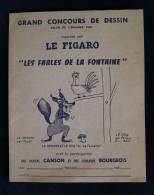 SALON DE L'ENFANCE 1960 GRAND CONCOURS DE DESSIN    " LE FIGARO " Papiers CANSON  BOURGEOIS Les Fables De La Fontaine - Schutzumschläge