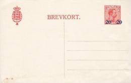 Denmark Postal Stationery Ganzsache Entier 20 Øre On 25 Øre King Christian X. Overprinted (76-H) (2 Scans) - Ganzsachen