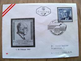 Cover Sent In Austria Osterreich Ersttag Fdc Adolf Scharf Wien 1965 Special Cancel - Brieven En Documenten