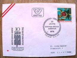 Cover Sent In Austria Osterreich Ersttag Fdc Apa Map - Lettres & Documents