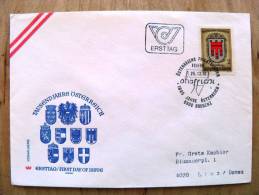 Cover Sent In Austria Osterreich Ersttag Fdc Coat Of Arms 1976 - Brieven En Documenten